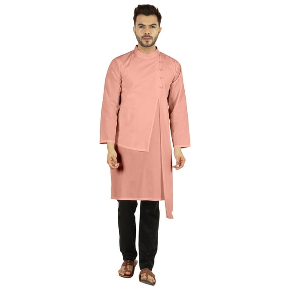 Atasi Indian Designer Kurta For Mens Party Wear Solid Color Ethnic Long Shirt
