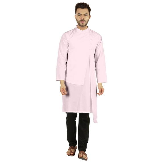 Atasi Indian Designer Kurta For Mens Party Wear Solid Color Ethnic Long Shirt