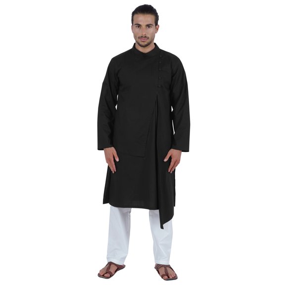 Atasi Indian Designer Kurta For Mens Party Wear Solid Color Ethnic Long Shirt