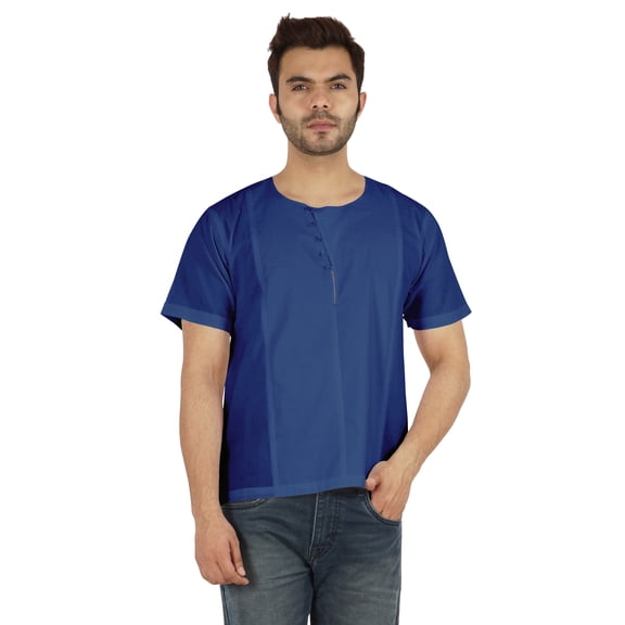 Atasi Indian Designer Short Mens Kurta For Jean Solid Casual Shirt Tunic Ethnic Traditional Wear