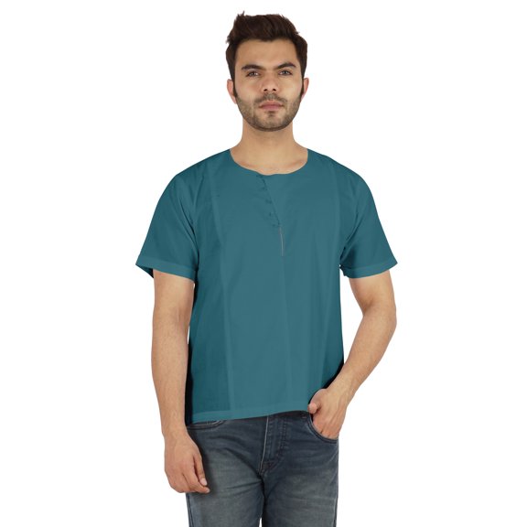 Atasi Indian Designer Short Mens Kurta For Jean Solid Casual Shirt Tunic Ethnic Traditional Wear