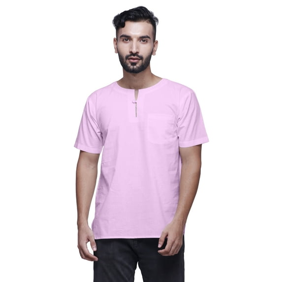 Atasi Indian Fashion Clothing Men Short Kurta Solid Shirt Ethnic Kurtas