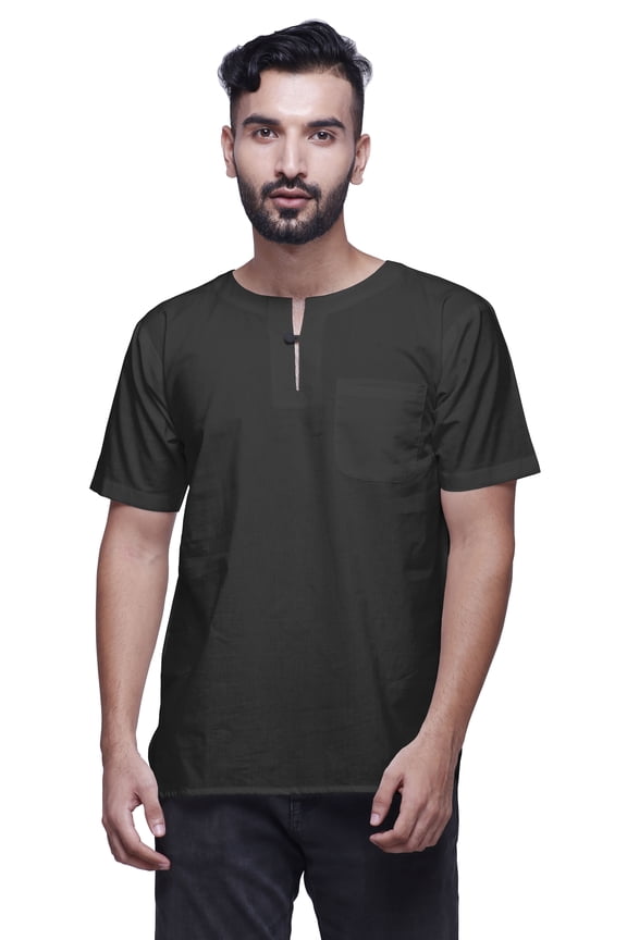 Indian Kurta For Boys Solid Short Sleeve Kurta For Men Designer Kurta