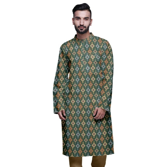 Atasi Indian Long Kurta For Mens Summer Wear Cotton Poplin Wedding Kurta Shirt