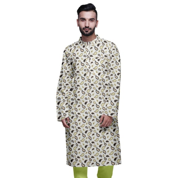 Atasi Indian Long Kurta For Mens Summer Wear Cotton Poplin Wedding Kurta Shirt