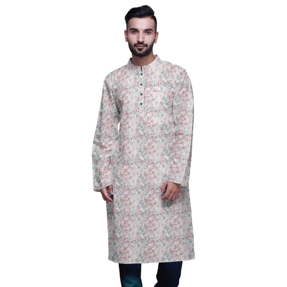 Atasi Indian Long Kurta for Mens Summer Wear Cotton Poplin Wedding Kurta Shirt