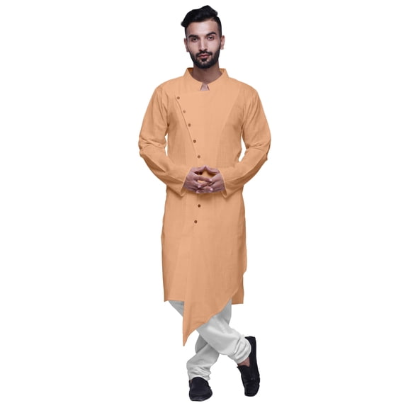 Atasi Indian Mandarin Collar MensÂ KurtaÂ Solid Button DownÂ KurtasÂ Ethnic Clothing