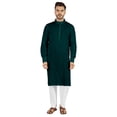 thumbnail image 1 of Atasi Indian Men's 2 Piece Kurta Pajama Set Henley Neck Cotton Casual Long Kurta, 1 of 7