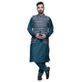 thumbnail image 1 of Atasi Indian Mens Kurta Churidar Pajama Jacket Set Solid Ethnic Wear For Men, 1 of 1