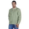 thumbnail image 1 of Atasi Indian Mens Short Kurta Henley Shirt Long Sleeve Mandarin Collar Shirt, 1 of 7