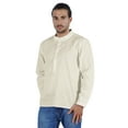 thumbnail image 1 of Atasi Indian Mens Short Kurta Henley Shirt Long Sleeve Mandarin Collar Shirt, 1 of 7