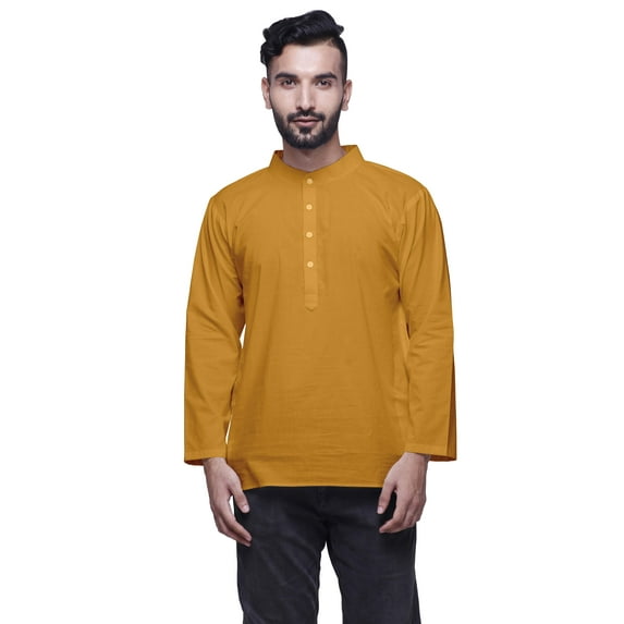 Atasi Indian Short Kurta For Boys Chinese Collar Button Down Casual Clothing