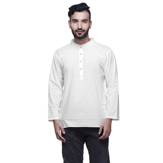 Atasi Indian Short Kurta For Boys Chinese Collar Button Down Casual Clothing