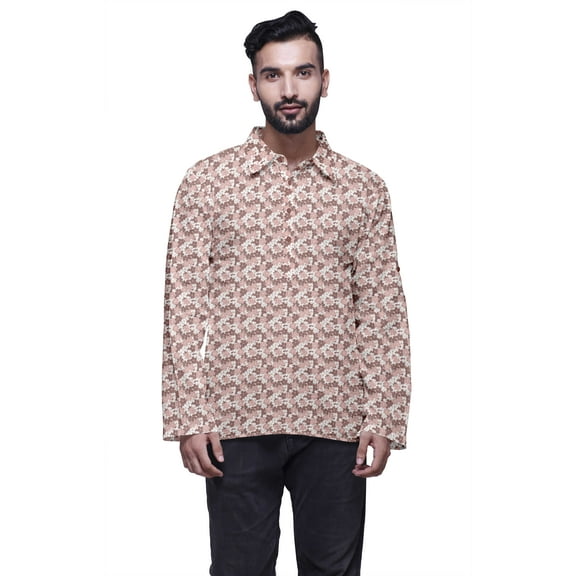 Atasi Indian Short Kurta For Men Rollover sleeve Classic Shirt Casual Clothing