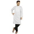 thumbnail image 1 of Atasi Indian Solid Kurta Pajama Set For MensÂ&nbsp;Mandarin Collar Casual Long-Wear Kurta, 1 of 7