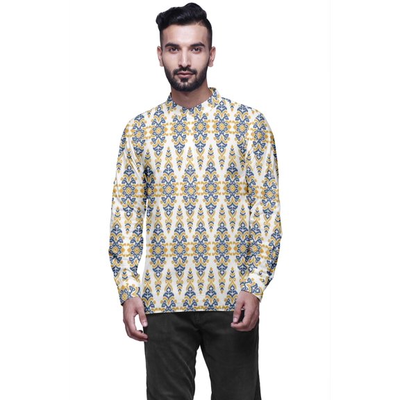 Atasi Indian Traditional Kurta For Men Mandarin Collar Short Kurta Shirt For Boy
