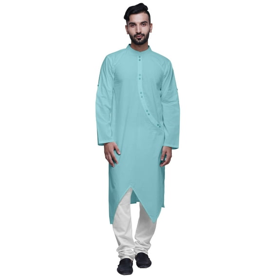 Atasi Long Sleeve Kurta For Men Cotton Indian Ethnic Kurta Casual Shirt