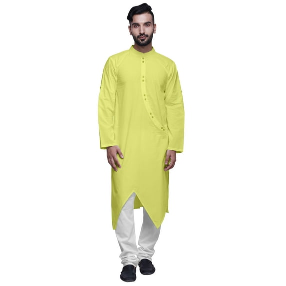 Atasi Long Sleeve Kurta For Men Cotton Indian Ethnic Kurta Casual Shirt