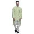 thumbnail image 1 of Atasi Long Sleeve Kurta Printed Button Down Asymmetric Designer Kurta For Boys, 1 of 5