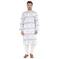thumbnail image 1 of Atasi Mandarin Collar Kurta For Menâ€™s Printed Cotton Long Sleeves Ethnic Wear, 1 of 7