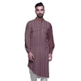 thumbnail image 1 of Atasi Mandarin Collar Printed Rayon Traditional Kurta For Men Casual Shirt, 1 of 6