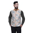 thumbnail image 1 of Atasi Marriage Ethnic Coat For Men Printed Nehru Jacket Mens Bandhgala Casual Vest Jacket-Large, 1 of 3
