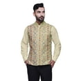 thumbnail image 1 of Atasi Marriage Ethnic Coat For Men Printed Nehru Jacket Mens Bandhgala Casual Vest Jacket-Medium, 1 of 3