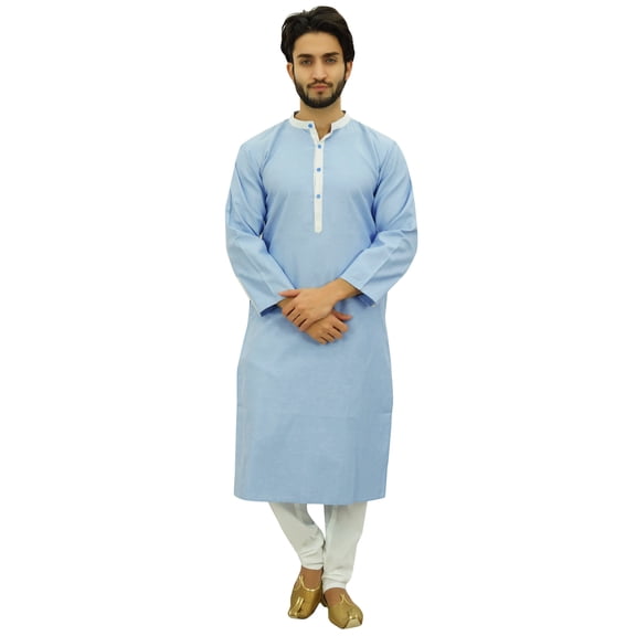 Atasi Men's Classic Kurta Pajama Set Long Cotton Shirt Ethnic Casual Wear-XXX-Large