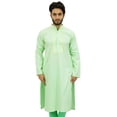 thumbnail image 1 of Atasi Men's Green Regular Cotton Long Kurta Ethnic Indian Designer Shirt-XL, 1 of 8