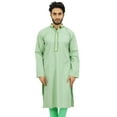 thumbnail image 1 of Atasi Men's Long Cotton Mandarin Collar Green Shirt Ethnic Clothing-Medium, 1 of 7