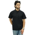 thumbnail image 1 of Atasi Men's Mandarin Collar Cotton Short Kurta Casual Ethnic Shirt-XX-Large, 1 of 8
