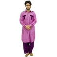 thumbnail image 1 of Atasi Men's Pathani Style Men's Salwaar Kameez Pink Punjabi Shirt-Medium, 1 of 7