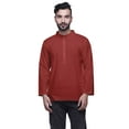thumbnail image 1 of Atasi Mens Kurta Shirt Solid Mandarin Collar Kurta For Boys Short Kurta, 1 of 6