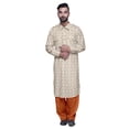 thumbnail image 1 of Atasi Mens Rayon Pathani Kurta Solid Salwar Set Printed Punjabi Kurta For Men, 1 of 5