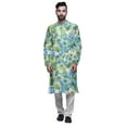 thumbnail image 1 of Atasi Modal Satin Printed Mens Kurta With Churidar Pajama Set Summer Clothing, 1 of 1