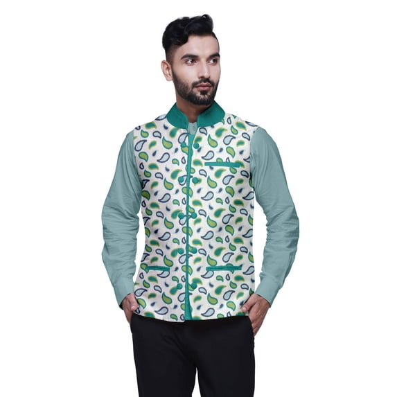 Atasi Party Wear Jacket For Men Printed Casual Coat Elegant Wedding Blazer-Medium