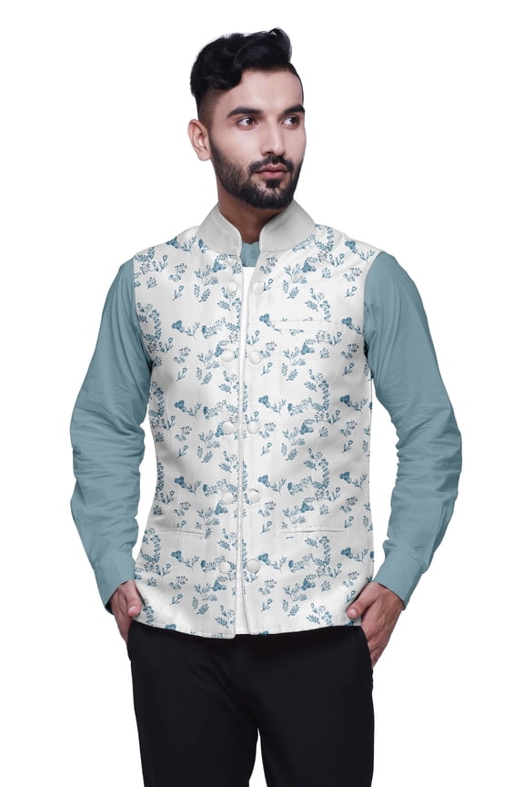 Party Wear Jacket For Men Printed Casual Coat Elegant Wedding Blazer-XX-Large