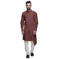thumbnail image 1 of Atasi Party Wear Kurta Pajama For Men Mandarin Collar Ethnic Printed Kurta Set, 1 of 3