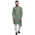 thumbnail image 1 of Atasi Party Wear Kurta Pajama For Men Mandarin Collar Ethnic Printed Kurta Set, 1 of 3