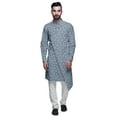 thumbnail image 1 of Atasi Party Wear Kurta Pajama For Men Mandarin Collar Ethnic Printed Kurta Set, 1 of 3