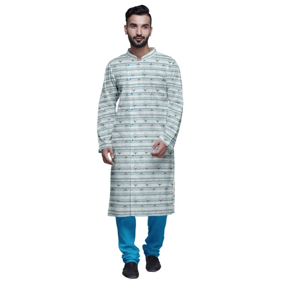 Atasi Party Wear Kurta Pajama For Men Mandarin Collar Long Sleeve Ethnic Kurta Pajama