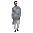 thumbnail image 1 of Atasi Printed Casual Asymmetric Kurta Pyjama For Men Designer Long Kurta Set, 1 of 4