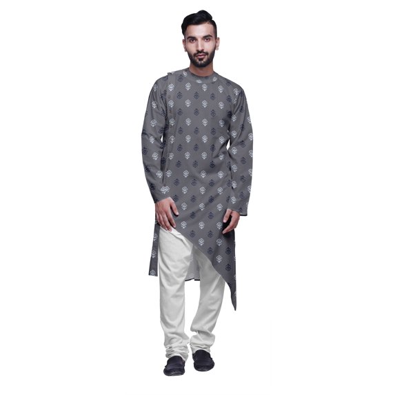 Atasi Printed Casual Asymmetric Kurta Set For Men Designer Long Kurta For Boys