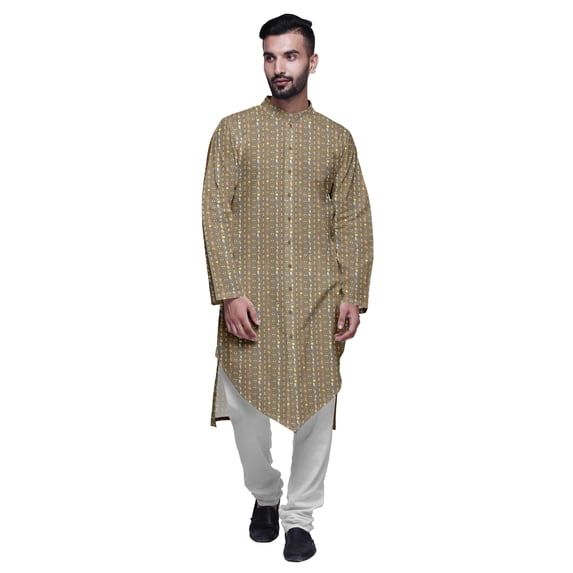 Atasi Printed Designer Rayon Button Down Casual Kurta With Pajama For Men