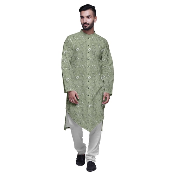 Atasi Printed Designer Rayon Button Down Casual Kurta With Pajama For Men