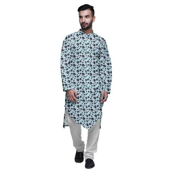 Atasi Printed Designer Rayon Button Down Casual Kurta With Pajama For Men