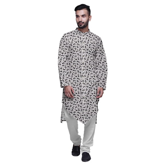 Atasi Printed Designer Rayon Button Down Casual Kurta With Pajama For Men