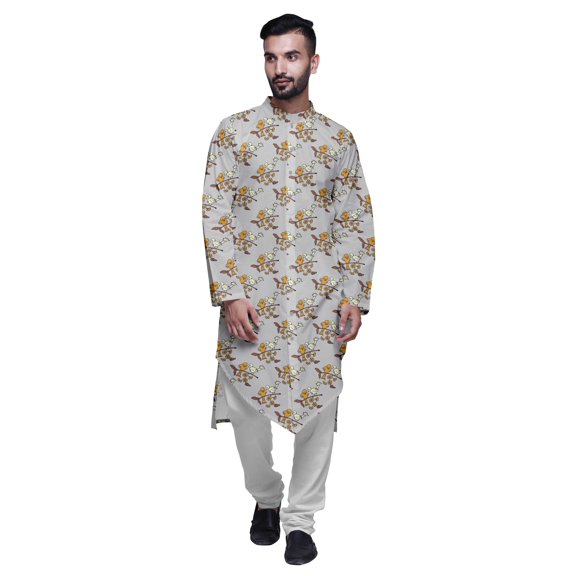 Atasi Printed Designer Rayon Button Down Casual Kurta With Pajama For Men