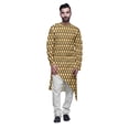 thumbnail image 1 of Atasi Printed Ethnic Kurta With White Churidar Pajama Set For Men Summer Wear, 1 of 3