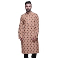 thumbnail image 1 of Atasi Printed Kurta For Men Mandarin Collar Cotton Poplin Casual Kurta Shirt, 1 of 7